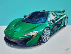 2014 McLaren P1 by Roz Wilson - Varnished Original Painting on Stretched Canvas sized 34x26 inches. Available from Whitewall Galleries